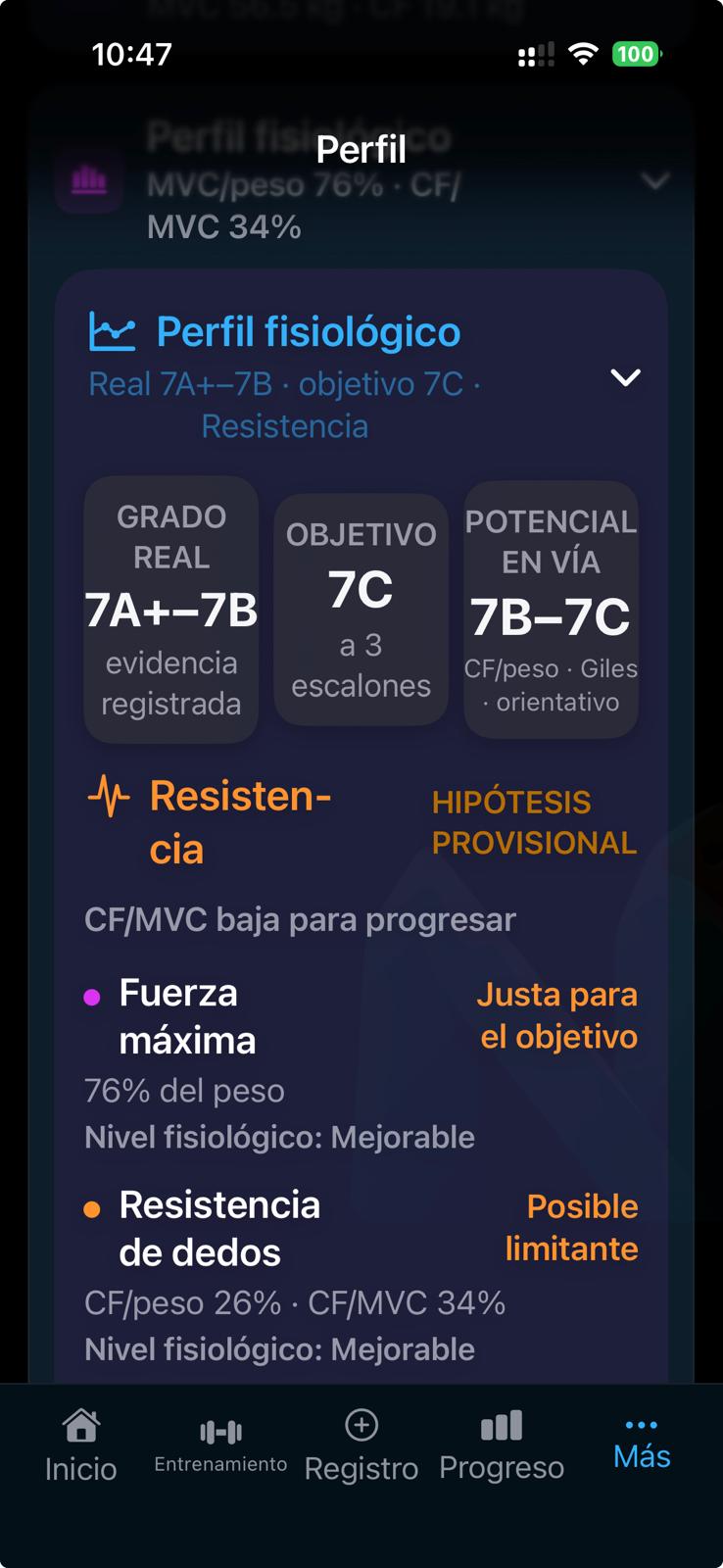 NEXO physiological profile
